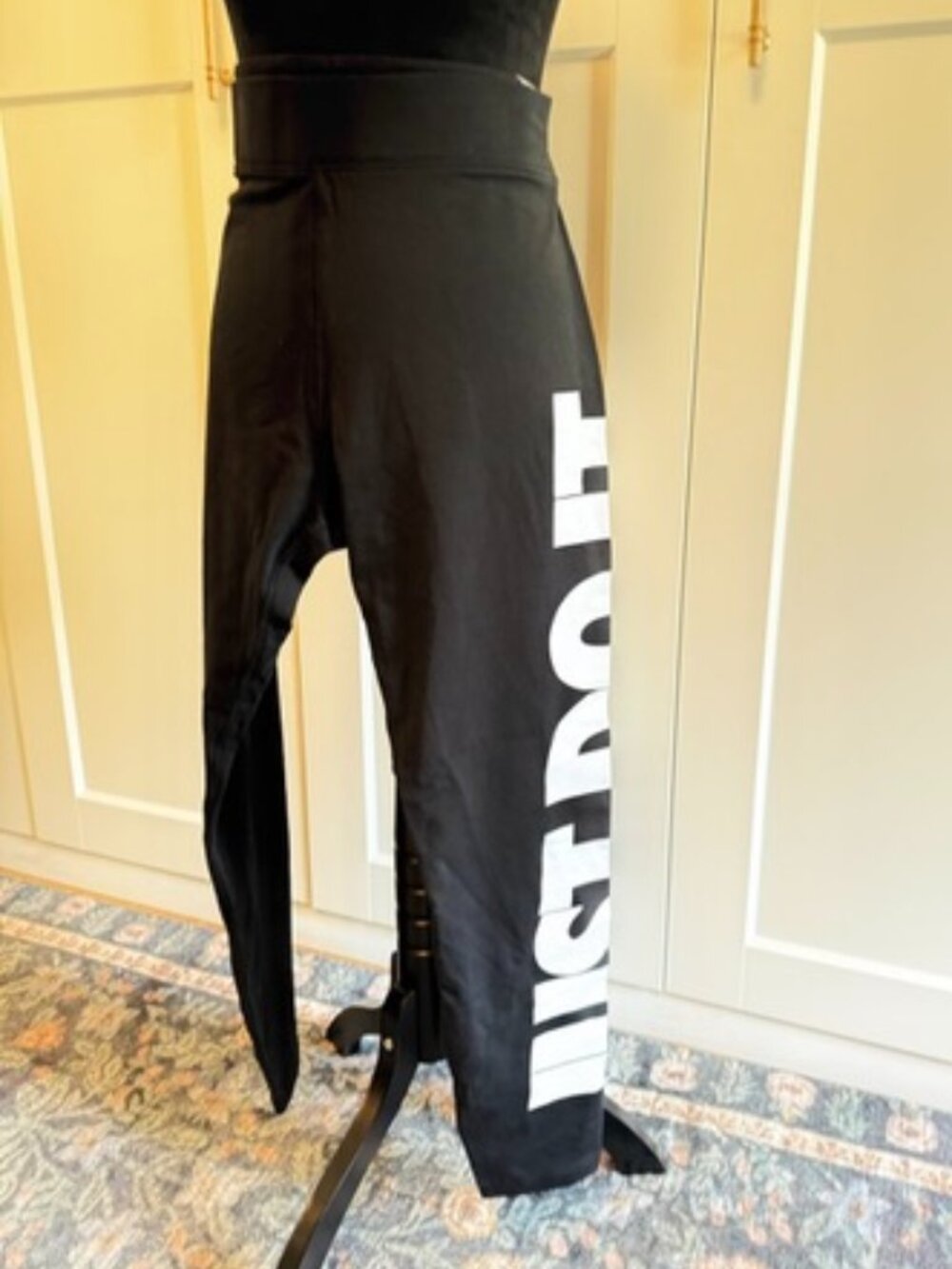 Nike Black Just Do It Graphic High Rise 7/8 Leggings Size XL